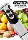 MEGAWISE 3-in-1 Immersion Hand Blender, Powerful Motor & Stainless Steel Stick Blender with 4 Sharp Blades, Whisk & Milk Frother Attachments