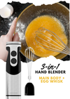 MEGAWISE 3-in-1 Immersion Hand Blender, Powerful Motor & Stainless Steel Stick Blender with 4 Sharp Blades, Whisk & Milk Frother Attachments