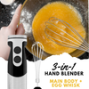 MEGAWISE 3-in-1 Immersion Hand Blender, Powerful Motor & Stainless Steel Stick Blender with 4 Sharp Blades, Whisk & Milk Frother Attachments