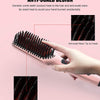 MeGaWise Enhanced Ionic Hair Straightener Brush with Universal Dual Voltage, Anti-Scald Straightening Comb